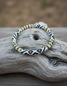 beaded bracelet on a wooden background